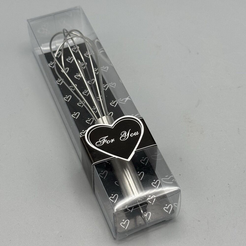 For You Small Handheld Whisk Heart Cooking Kitchen Gadget Tool NEW 6" L